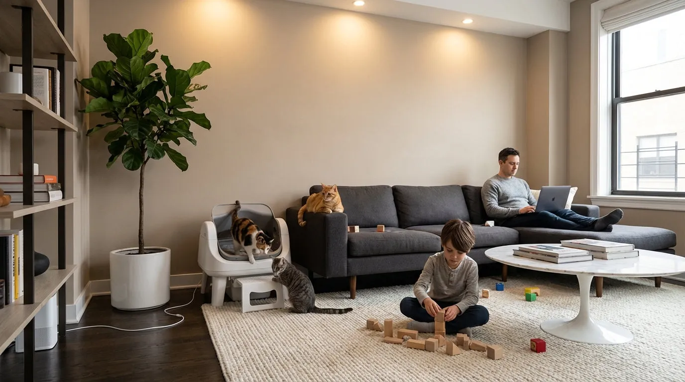 The SmartCat S12 in a living room